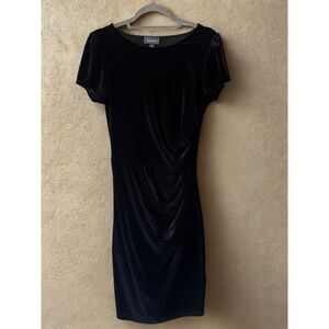 ModCloth Dashing Debut Black Velvet Sheath Dress Size M